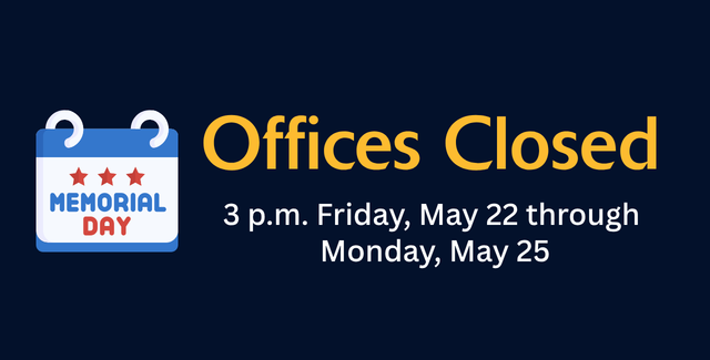 May holiday closing