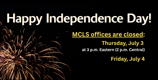 MCLS offices closing for Independence Day